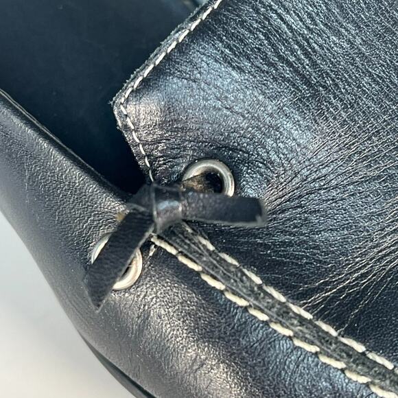 Franco Sarto Black Leather Kitten Heels Mules Shoes Shoes 7 - Picture 12 of 13